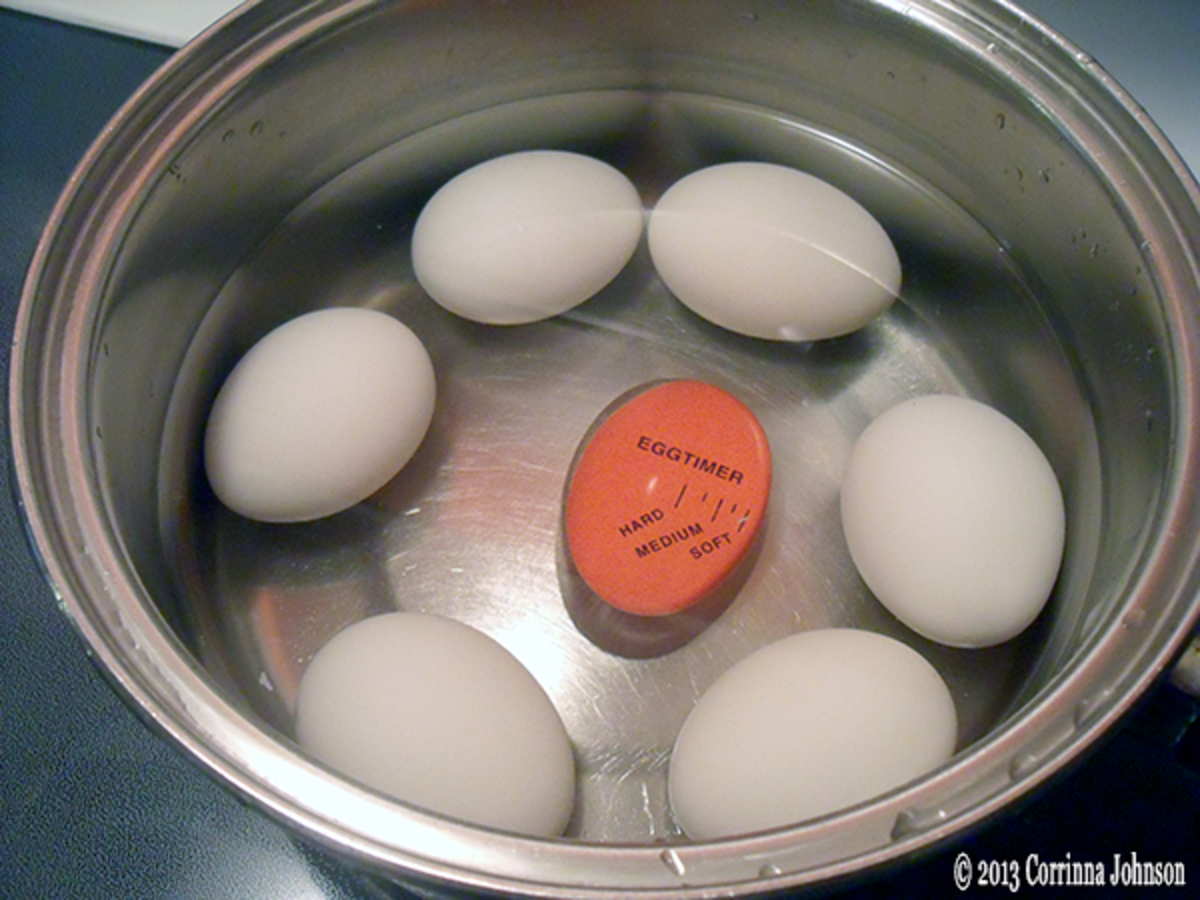 Step 1: Hard boil the eggs. I find it helpful to use an egg timer when making hard-boiled eggs. 