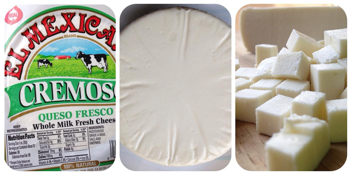Queso fresco cheese by El Mexicano brand.