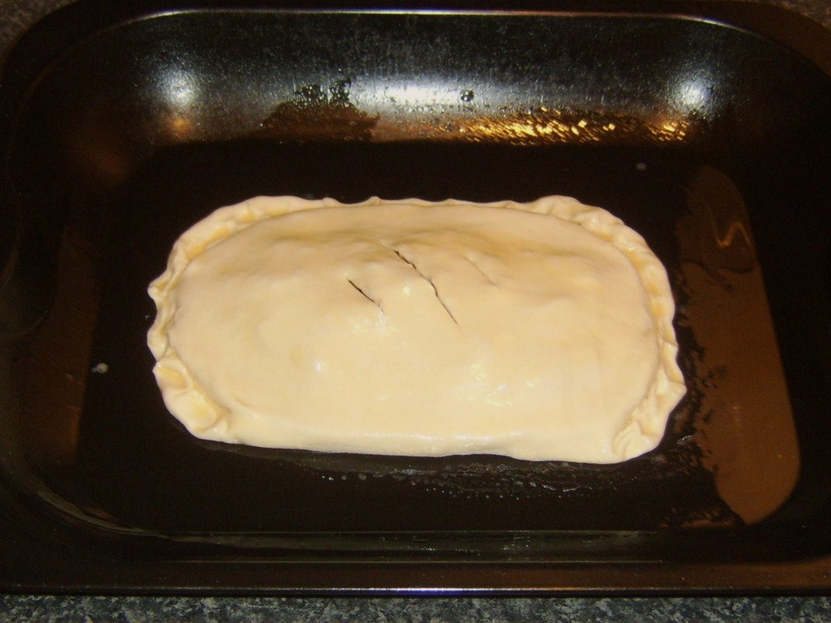 Gammon steak en croute is glazed and ready for the oven