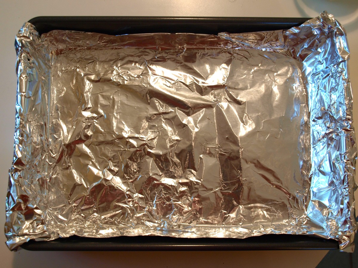 Line your 13x9 pan with aluminum foil.