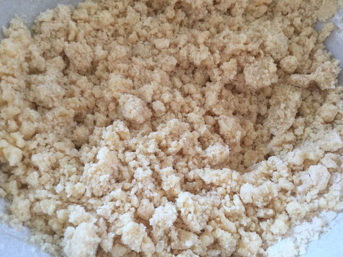 Gingerbread mixture after sifted flour and ginger have been stirred into the mix