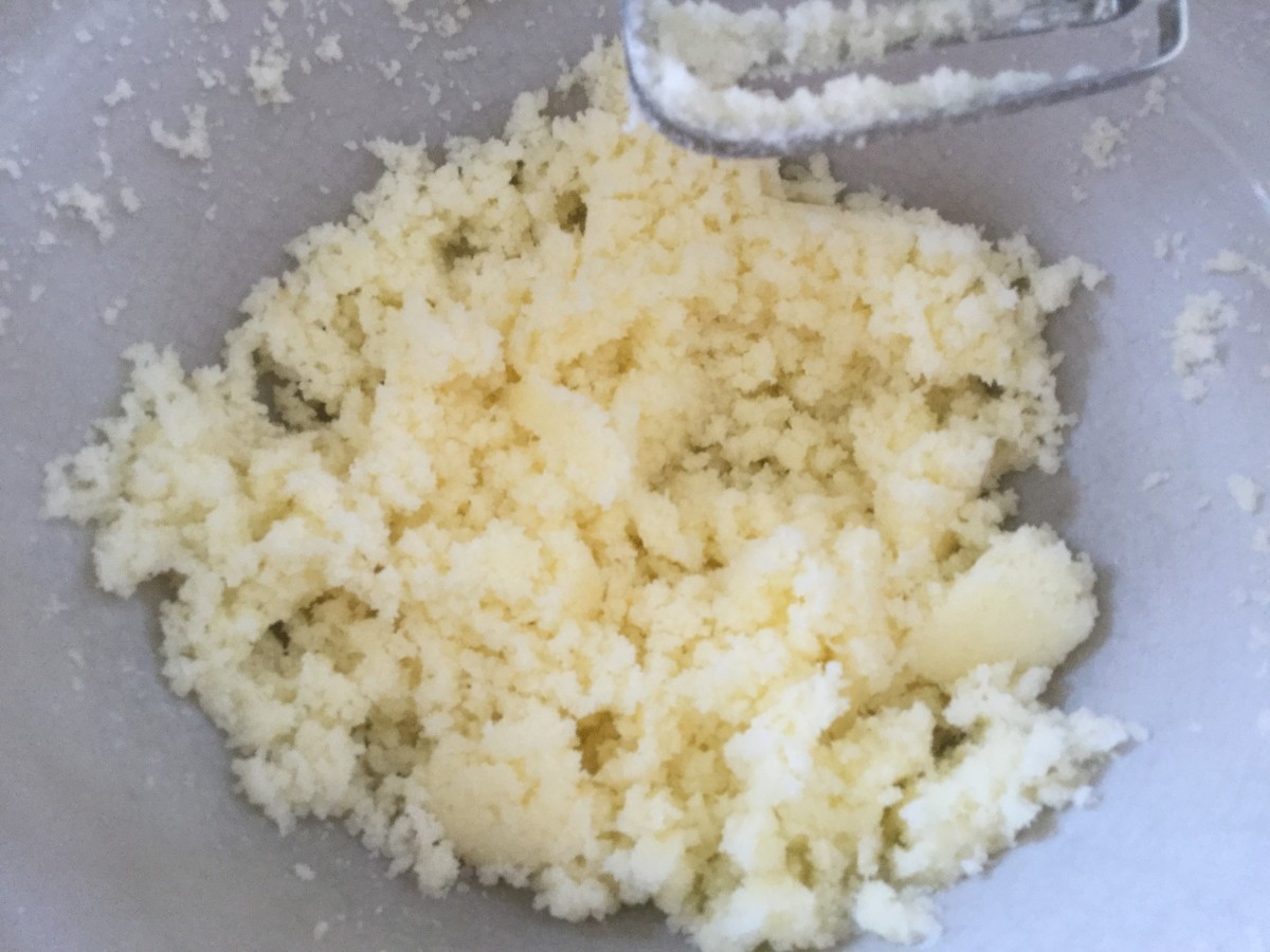 The beaten sugar and butter mixture