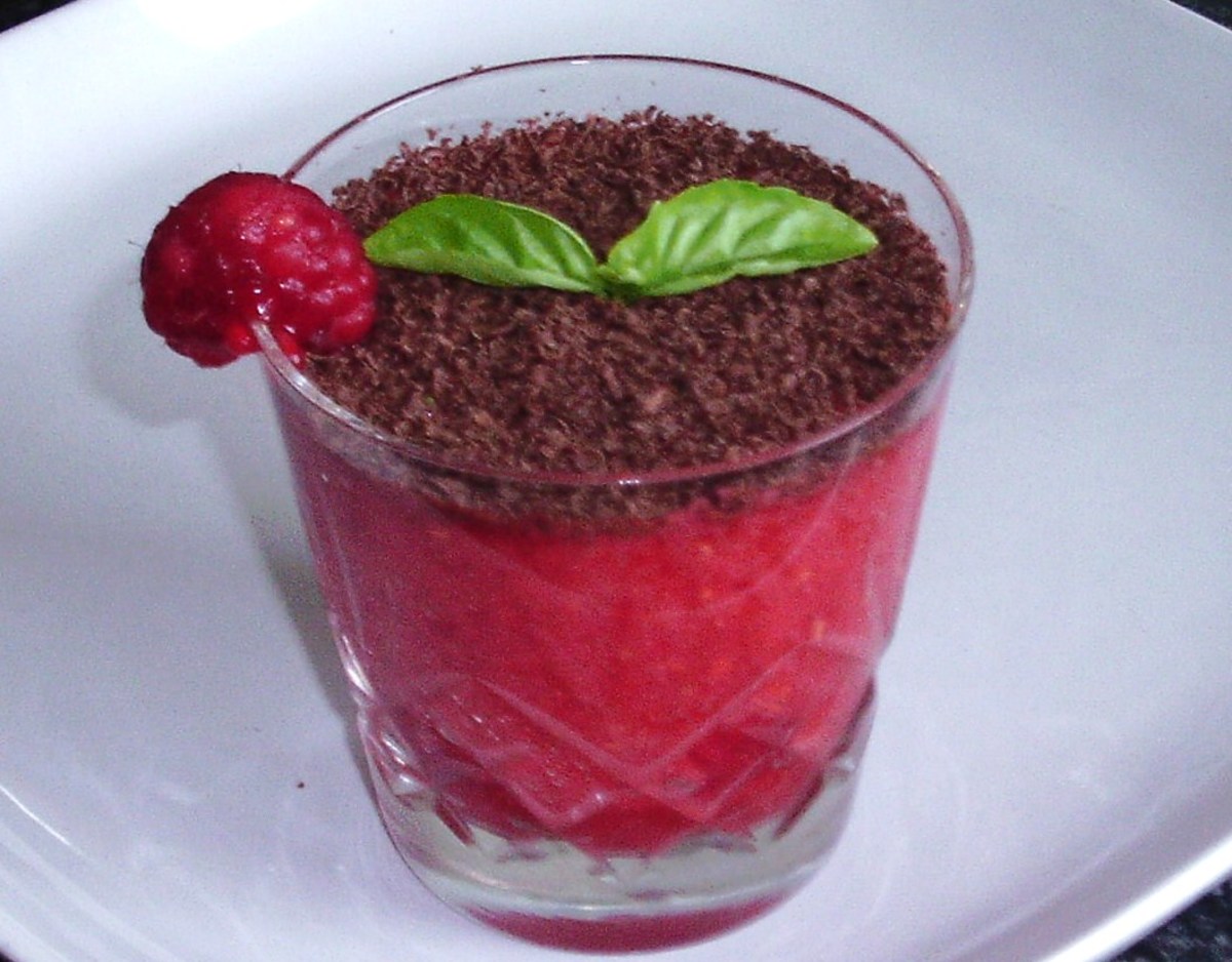 Pamela's Pleasure and Passion Potion is a vodka cocktail with raspberry, lime and red chilli