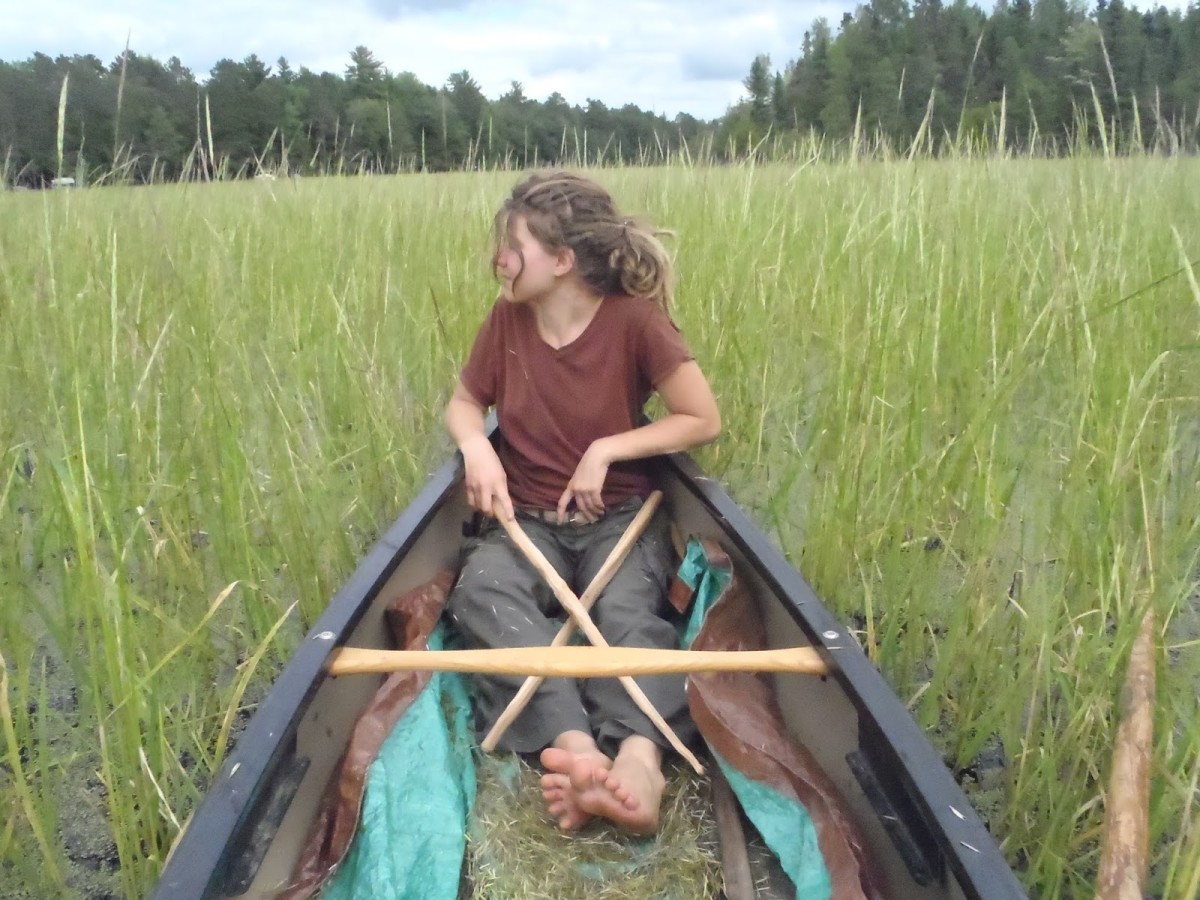 Tarp in canoe