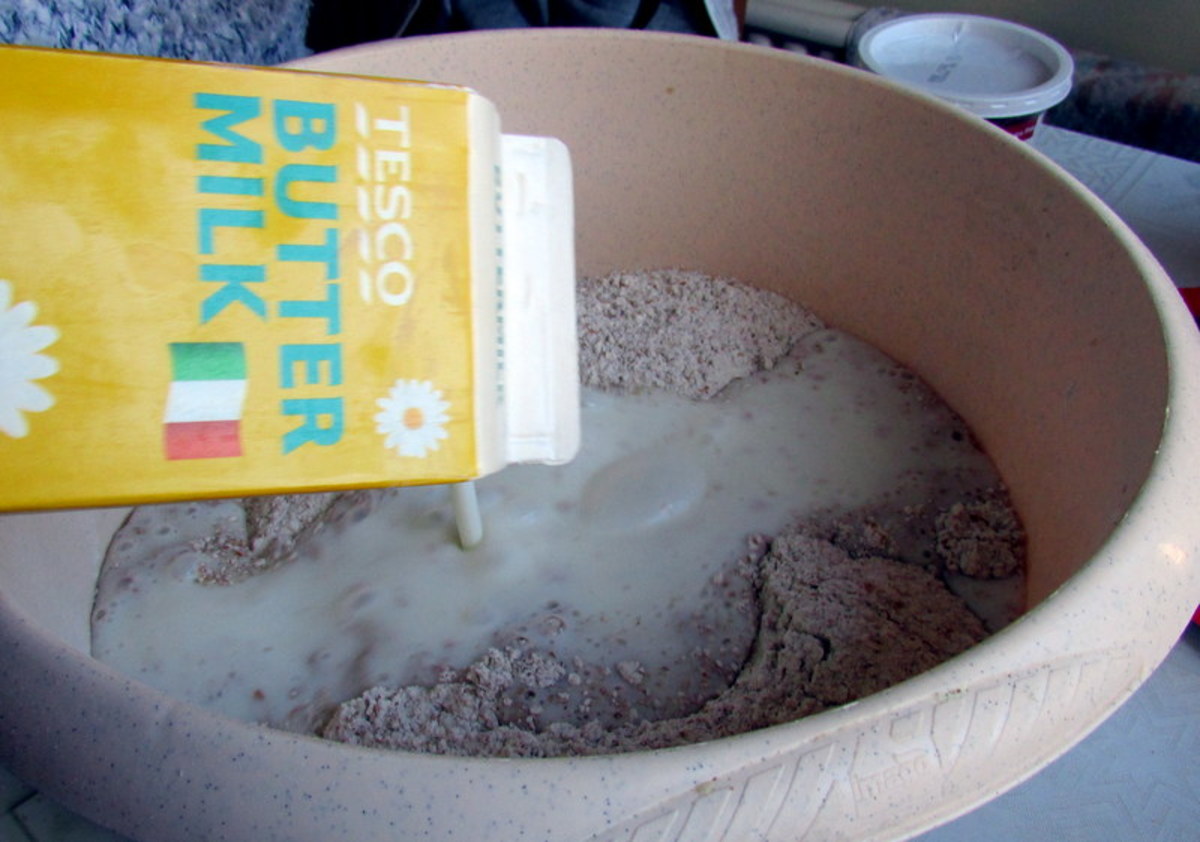 Stir the buttermilk into the flour
