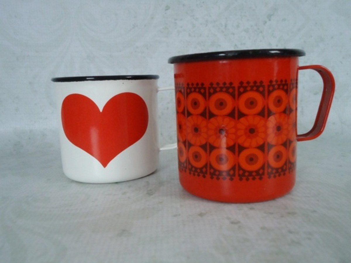 Vintage Bright Red Enamel Pasta Pot Small Red Enamelware -  UK