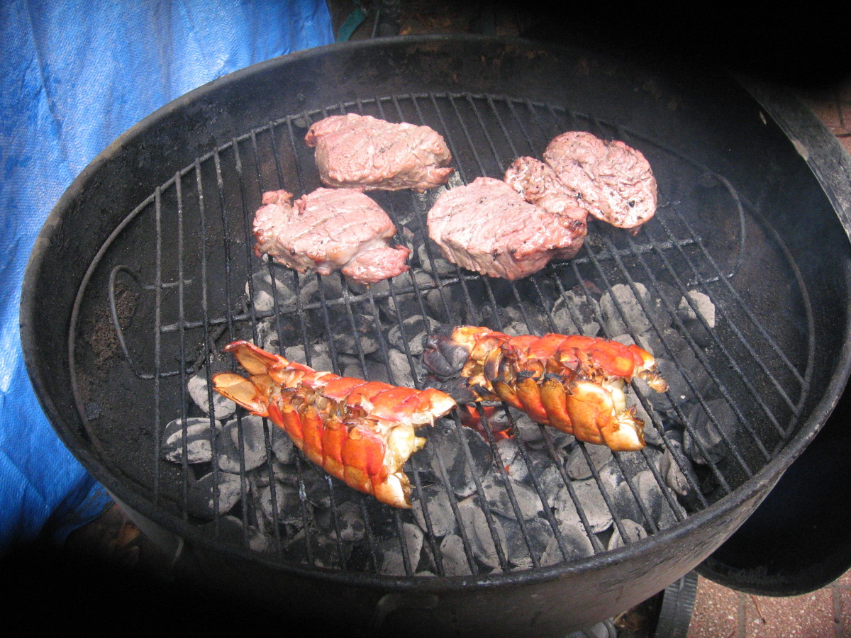 Flip over and grill the lobster tails for 2 more minutes.