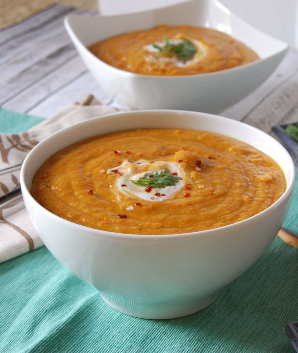 Moroccan Carrot-Red Lentil Soup 