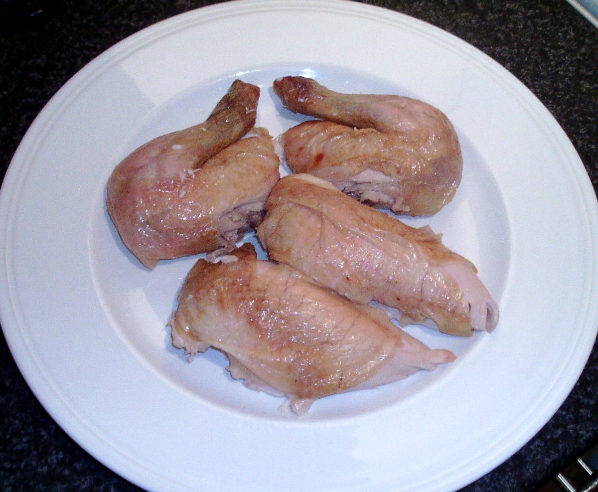 Roast chicken legs and breast fillets
