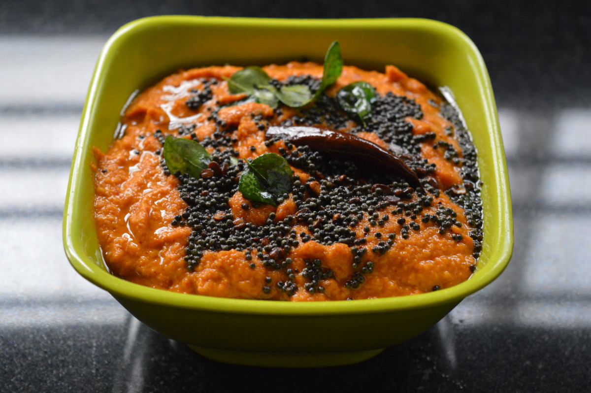 Carrot chutney with tempering