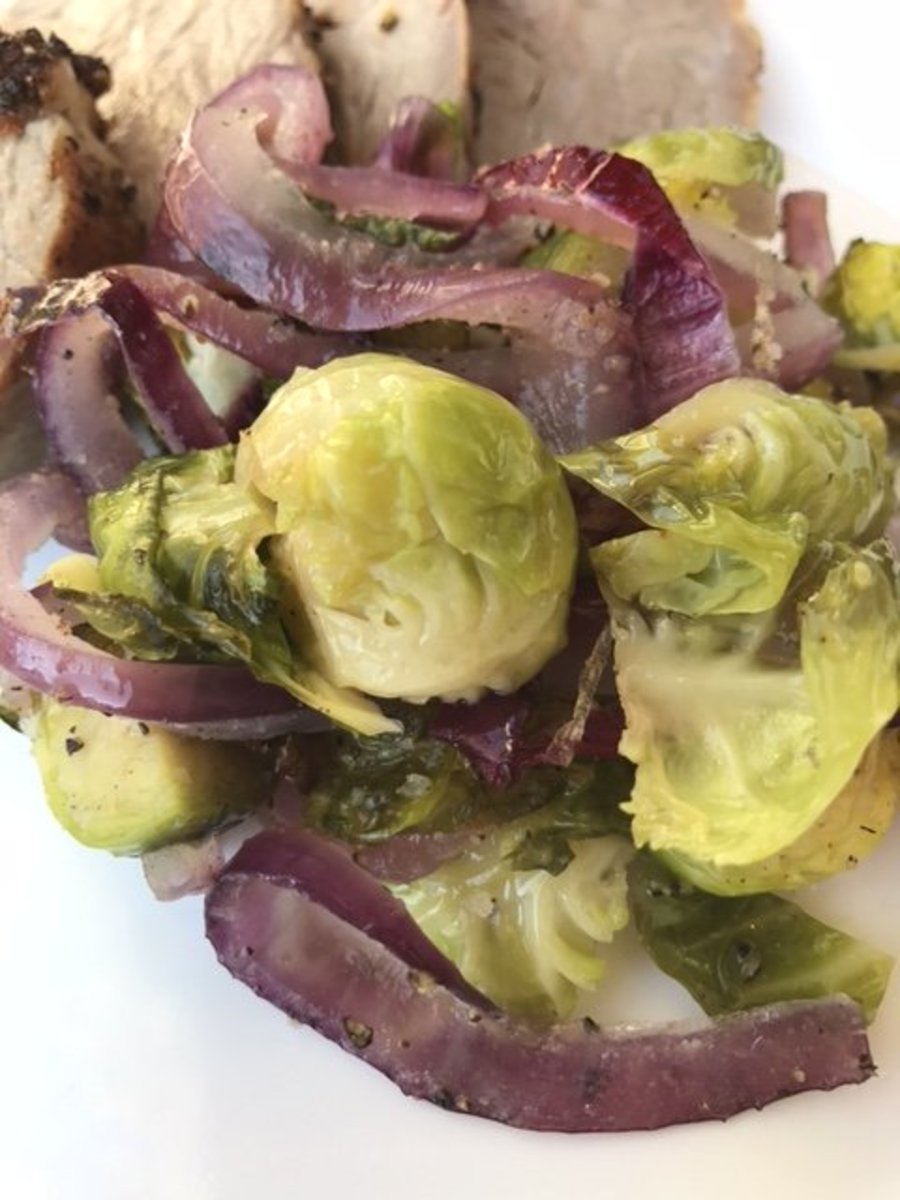 The sprouts only take about 20 minutes in the oven. Don't overcook them; the compounds that can make them bitter will develop if they are overcooked.
