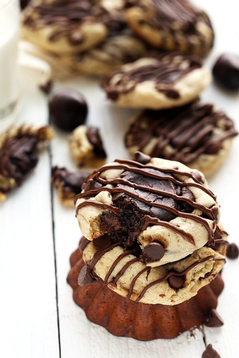 brownie, chocolate-chip cookies