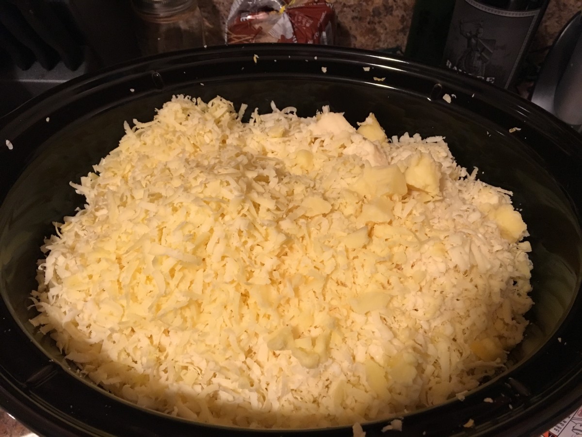 Thankfully cheese four did fit; all that was left to do was mix it up.