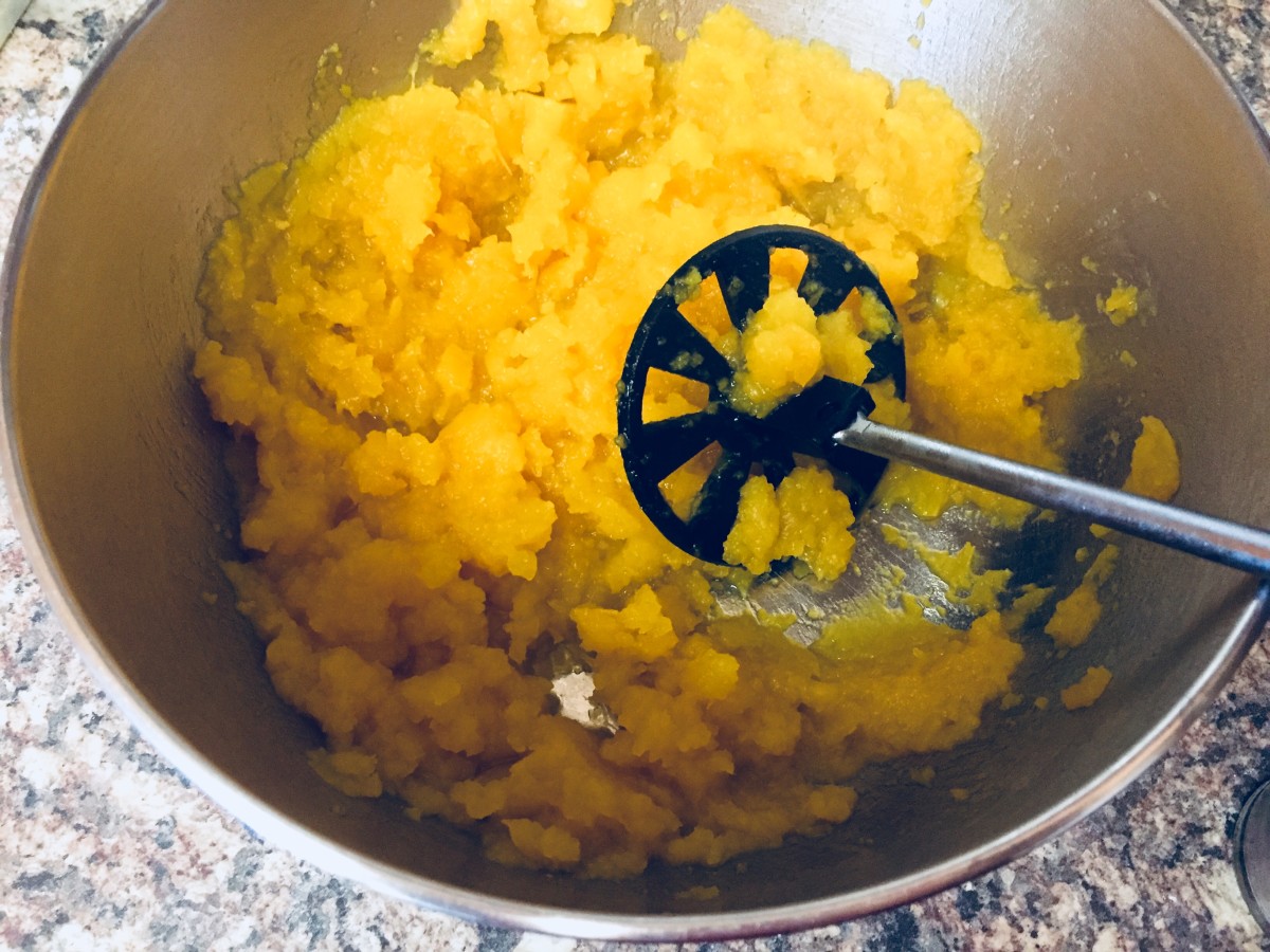 Step 3. Hand mash or puree the pumpkin in a food processor.