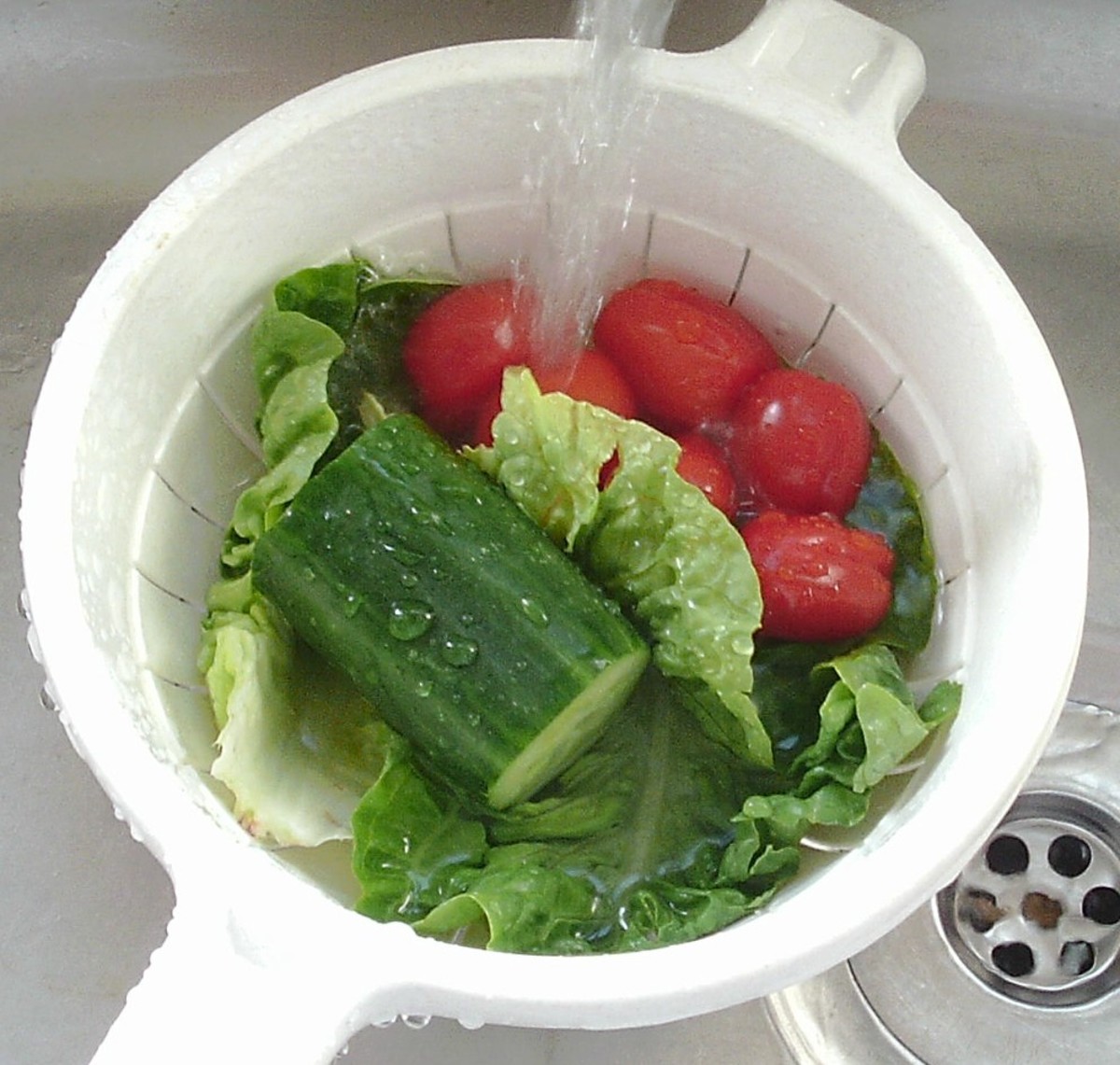 Wash the salad vegetables