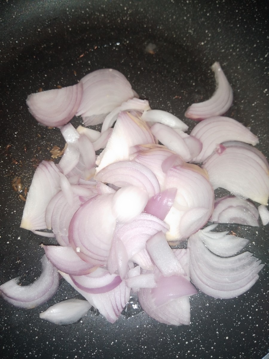 Add sliced onion.