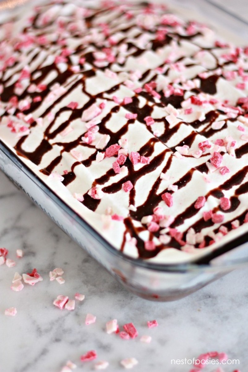 Chocolate peppermint poke cake