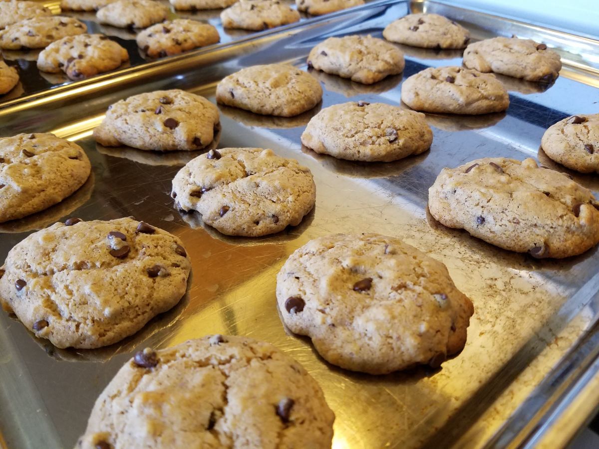 Allow cookies to cool slightly before removing them from the baking sheets.