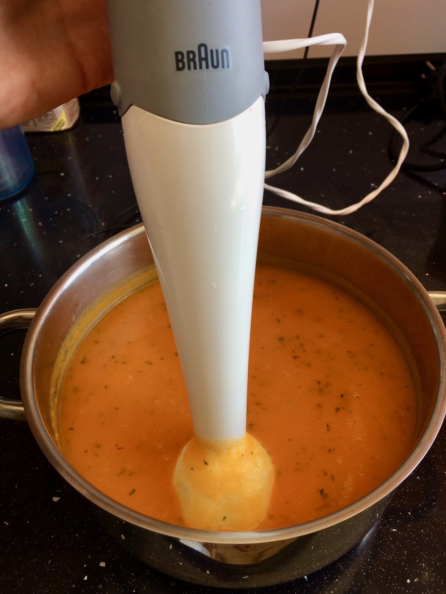 Blitz the soup to a smooth consistency 