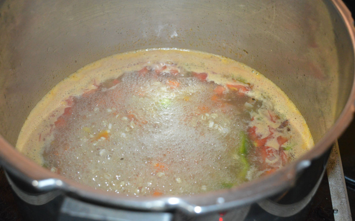  Let the mixture come to a boil.