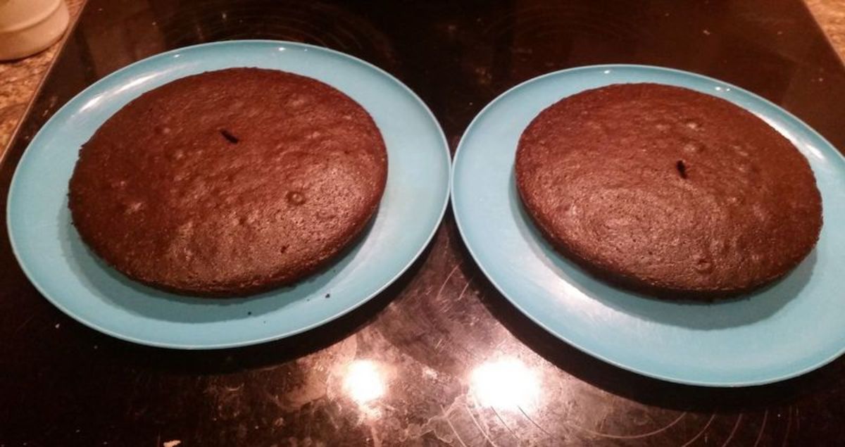 Baked chocolate cakes, fresh out of the oven