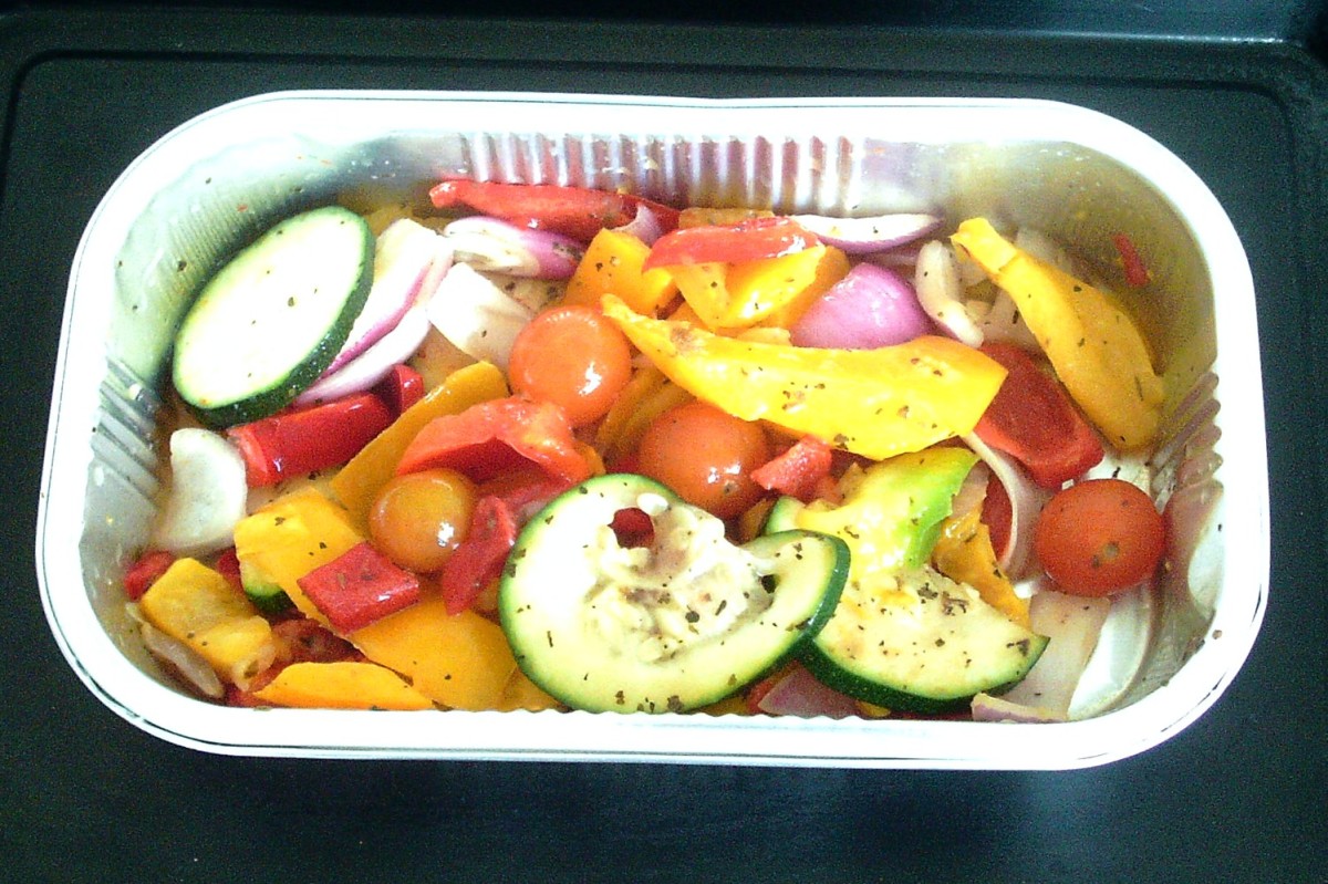 Vegetables ready for roasting
