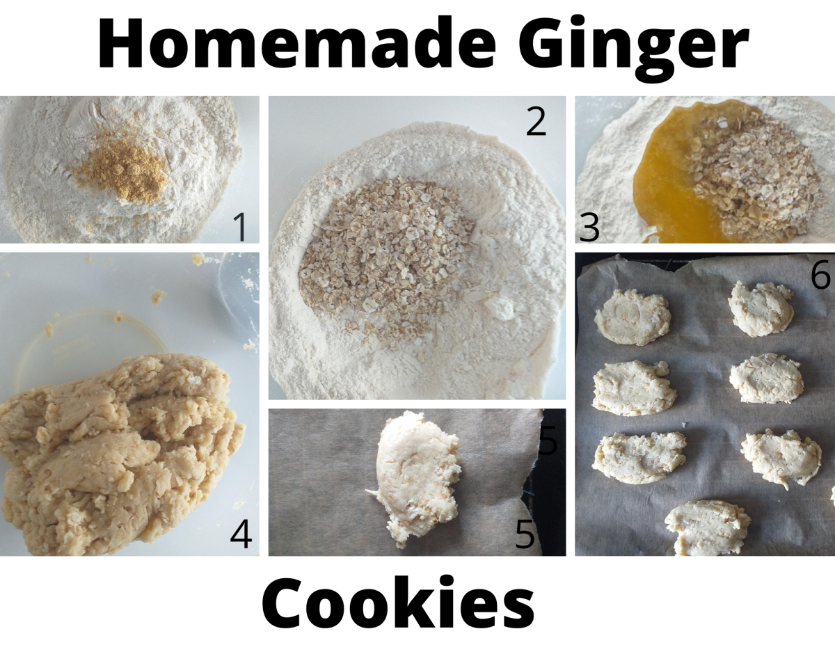 Steps involved in making ginger cookies