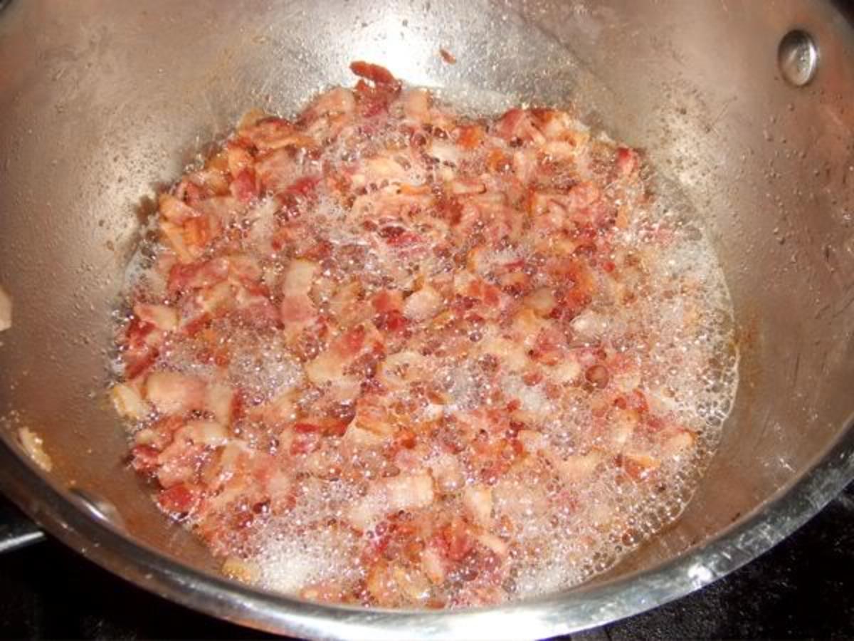 Cook the bacon halfway before you add the other ingredients.