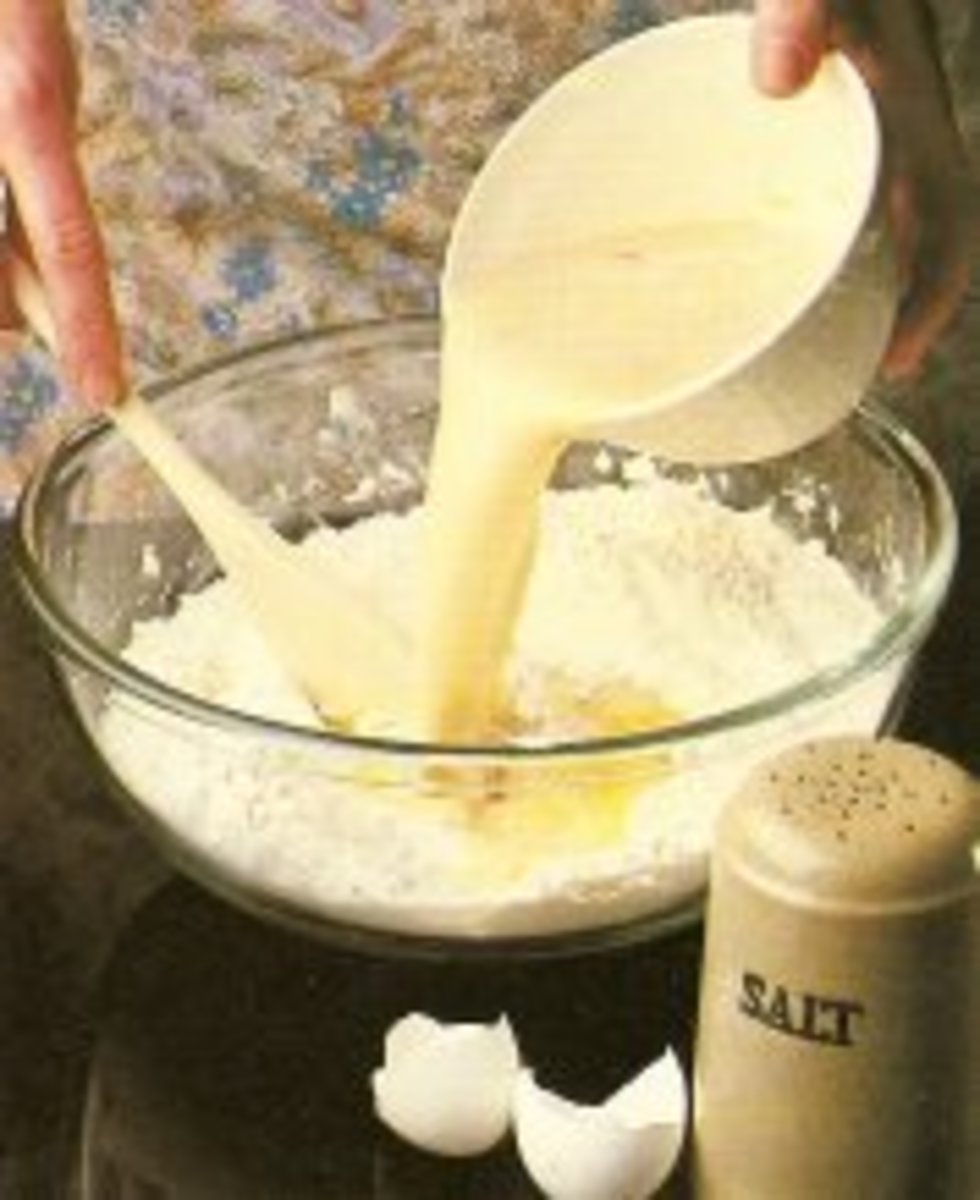 Blend yeast and milk. Beat in egg and mix in flour and sugar.