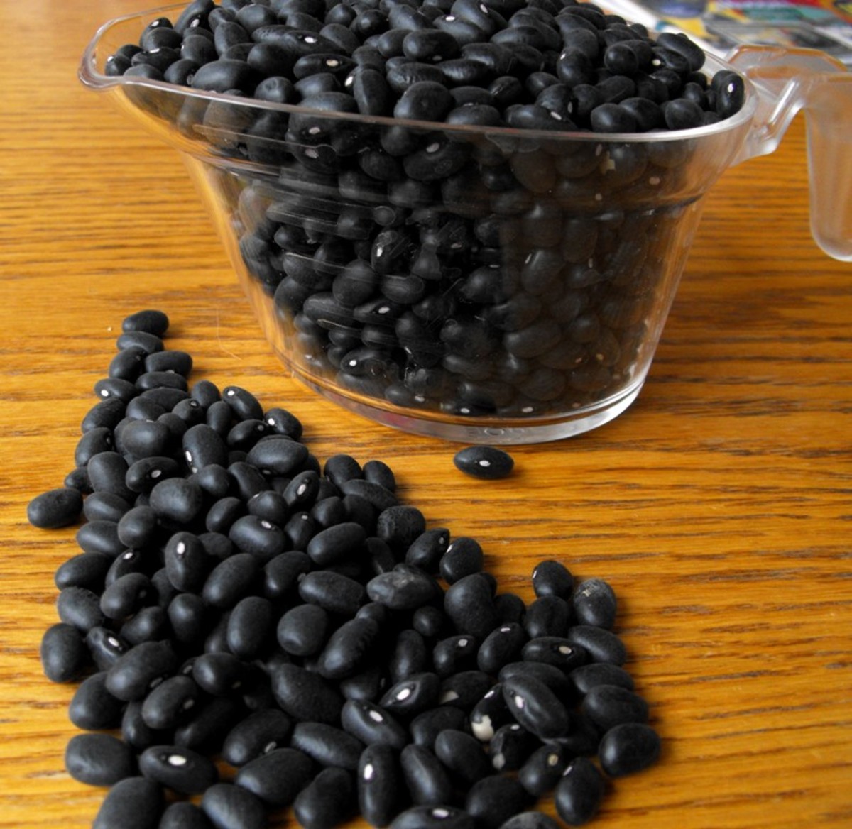 Dried black legumes for soup