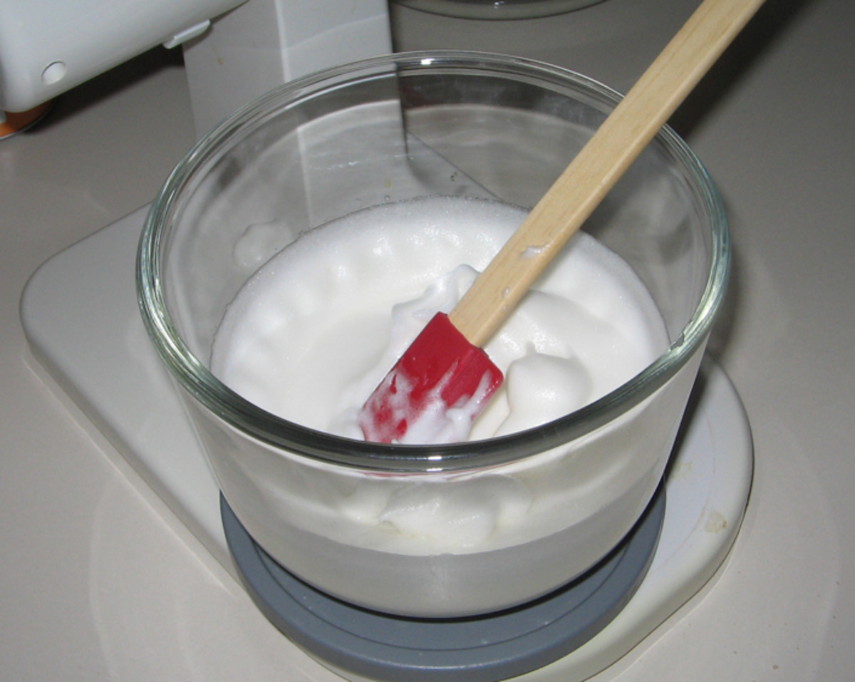 Beaten egg whites stiff, but not dry!