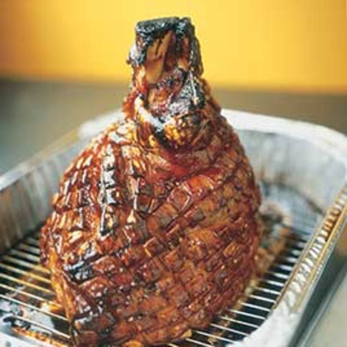 Allow the cooked ham to rest for at least 30 minutes before carving. 