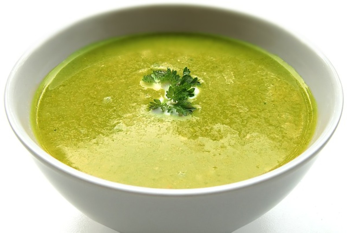 Pea and mint soup make an interesting and tasty combination.