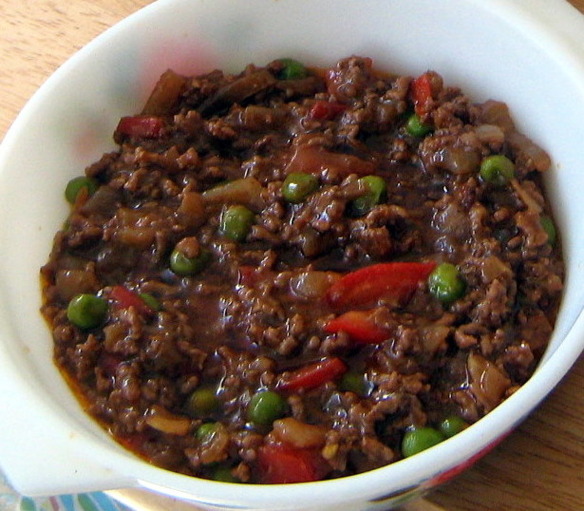 Delicious bowl of ground beef stew