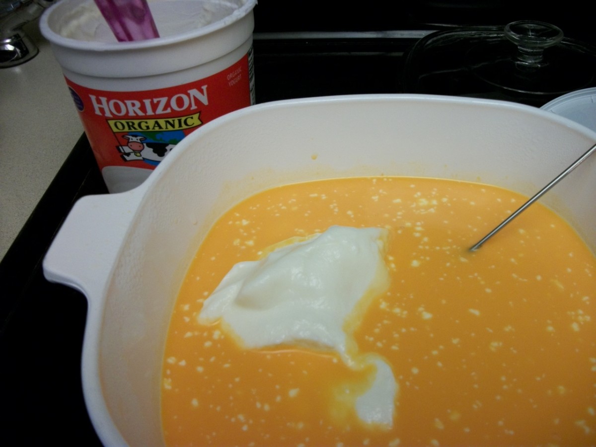 Step two: Blend in yogurt.