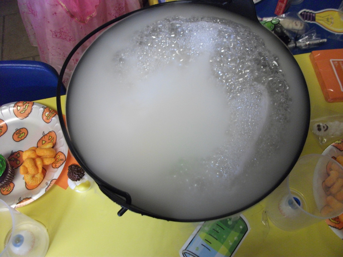 This spooky punch uses dry ice for ab bubbling effect. 