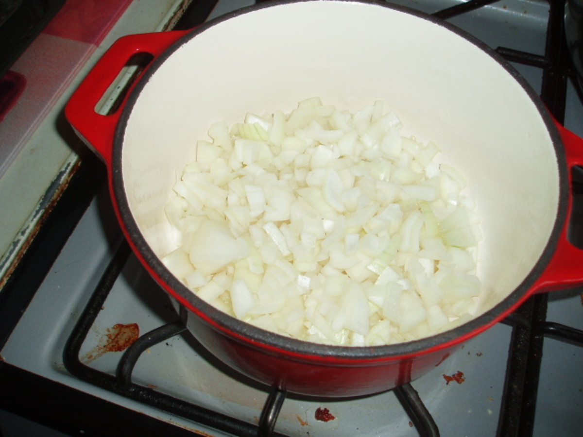 Gently fry the onions in Ghee or Oil.