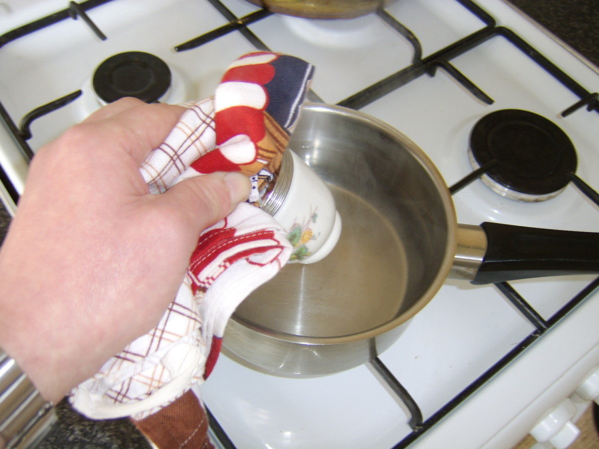 Make sure your hand is well-protected when removing the egg coddlers from the boiling water.