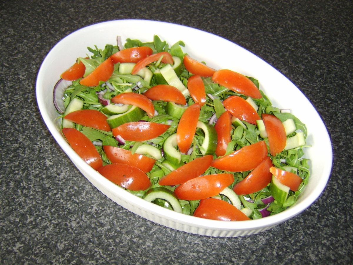 Simple mixed, fresh salad