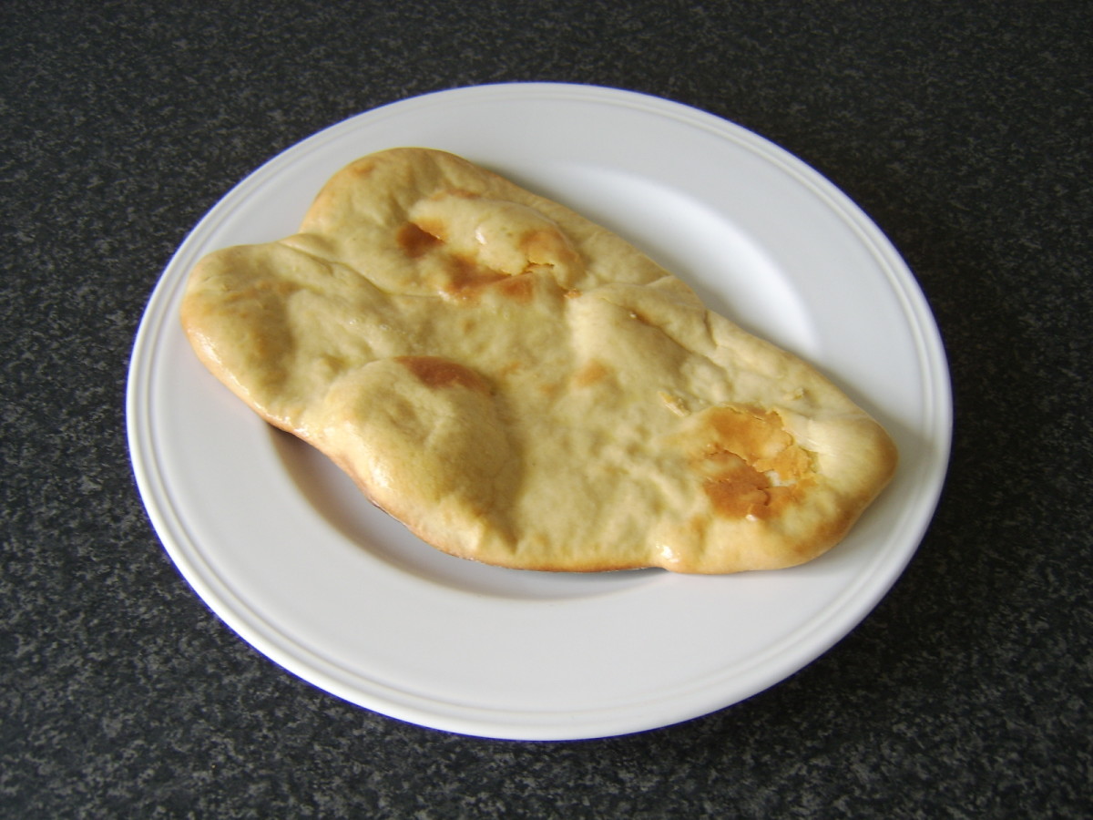 Plain naan cooked in conventional oven
