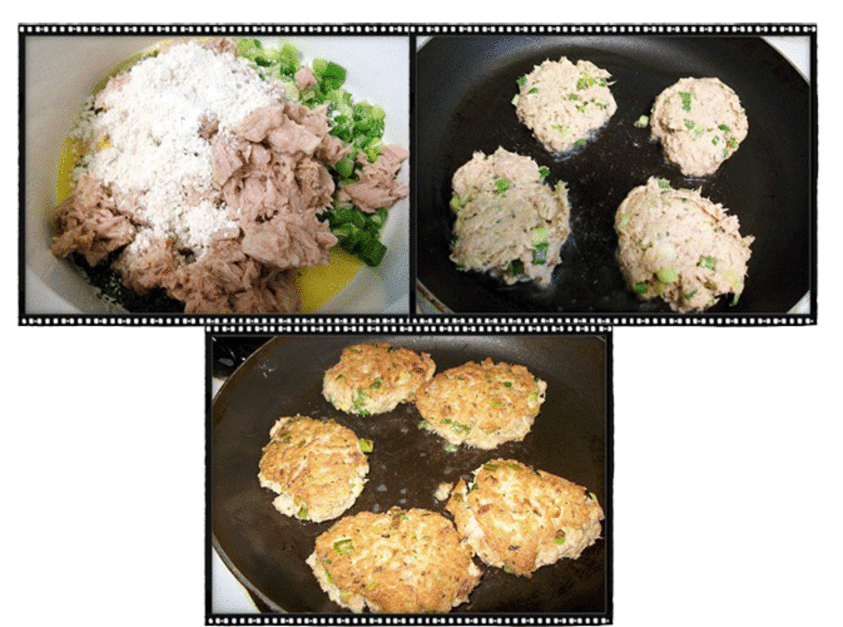 In a large bowl, combine tuna, ground oats, egg, dried parsley, garlic, green onions, Dijon mustard, salt and pepper. Shape into patties and cook in hot oil.
