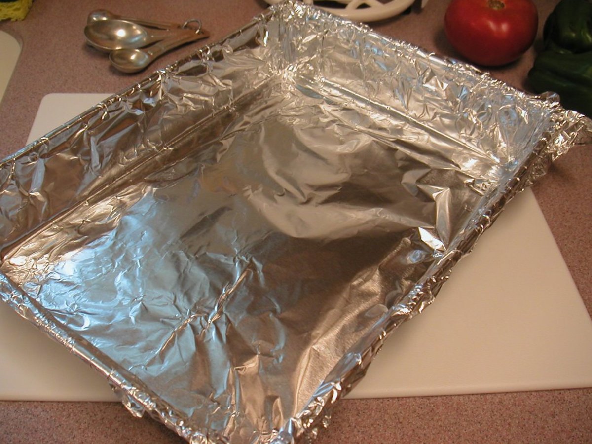 Line a baking pan with aluminum foil