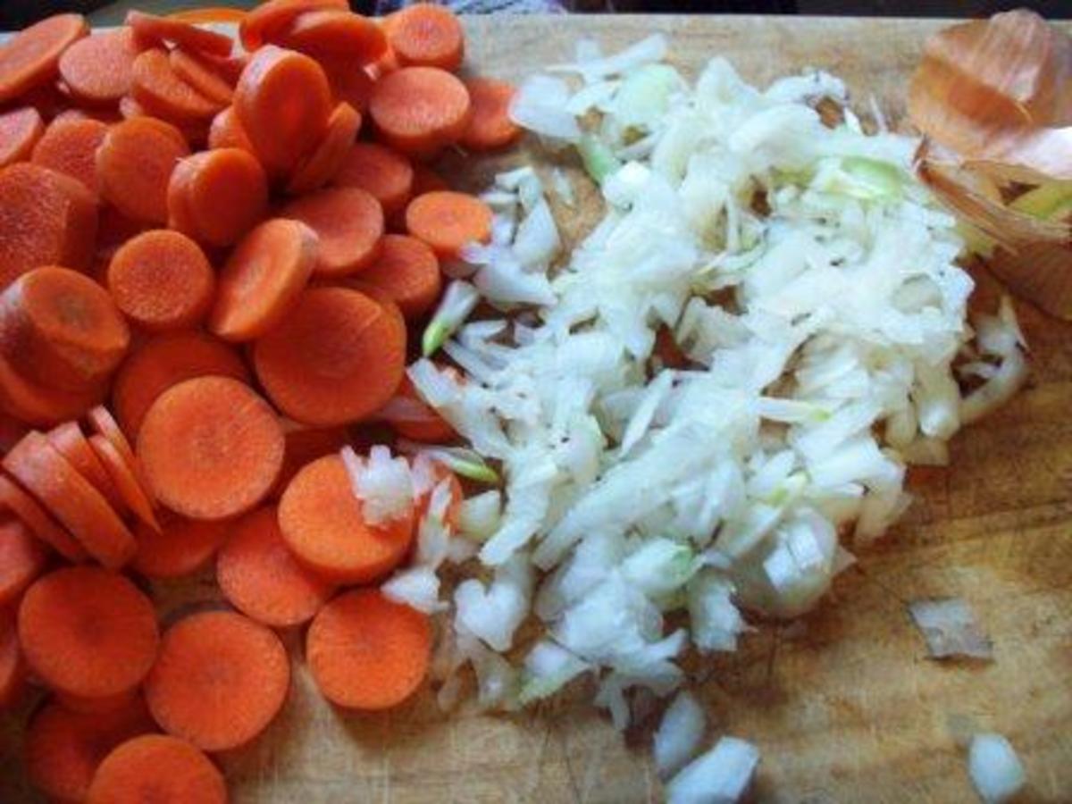 Get those onions and carrots ready.  They're the first to go in the soup.