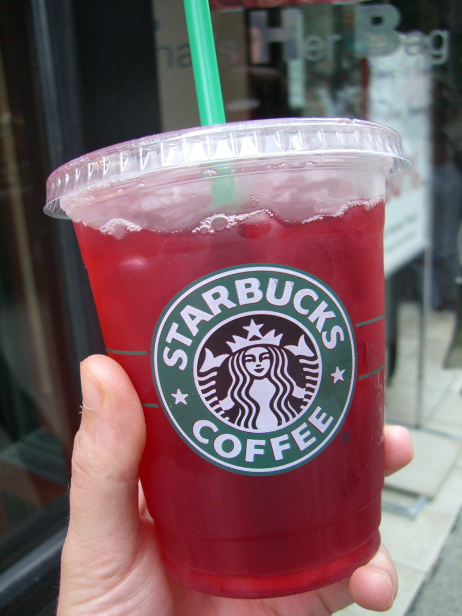 The distinctively red passion iced tea