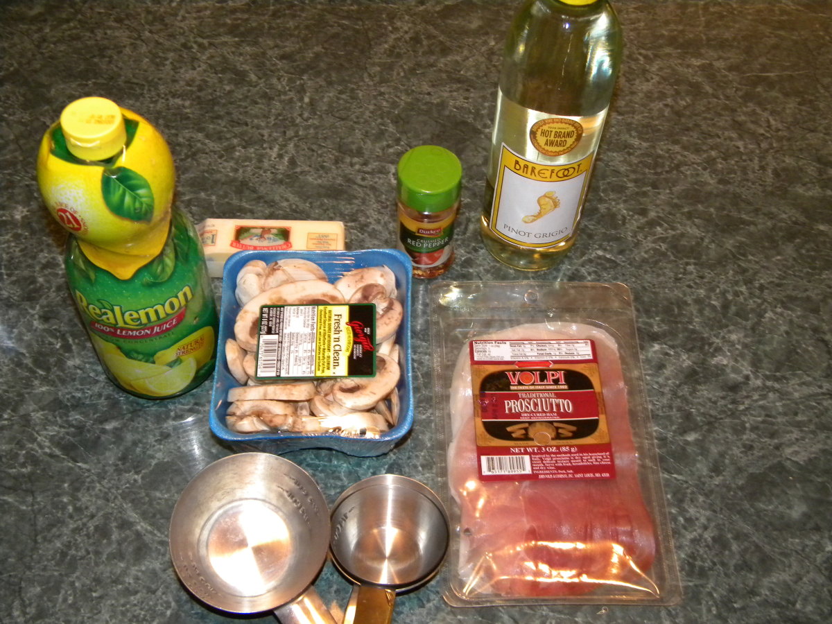Ingredients for the white wine sauce