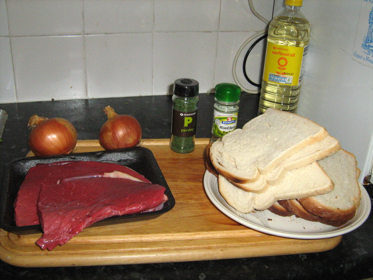 Ingredients needed for stuffed steak recipe