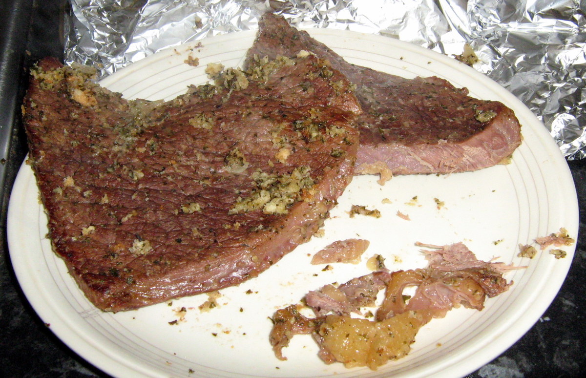 Steak cooked in the oven 