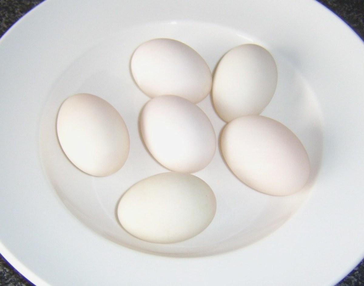 Fresh duck eggs ready for cooking in any one of a number of ways