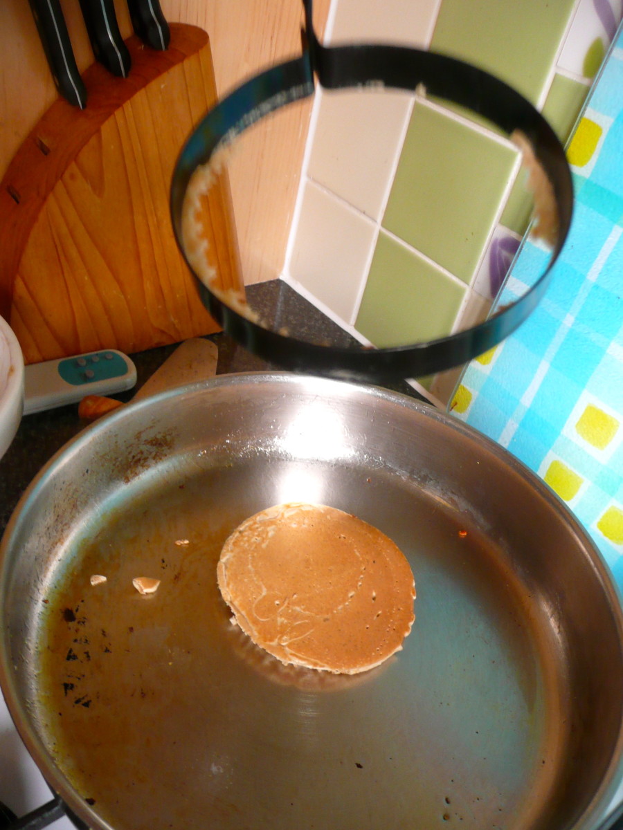 Flip the pancake and brown the other side.