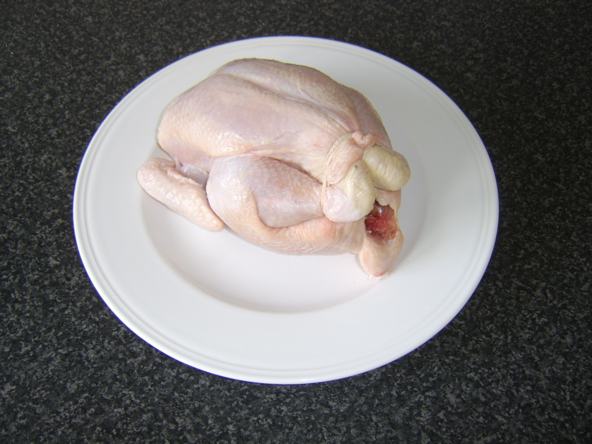 Packaged whole chickens from supermarkets often come with trussing around the legs